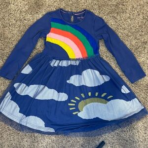 Mini Boden Blue Rainbow Dress